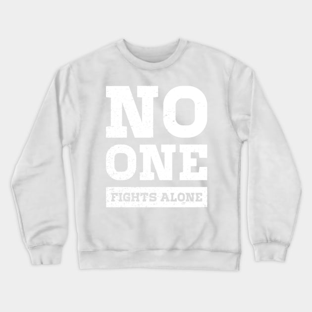 No One Fights Alone Epilepsy Awareness for Boys Men Girls Women Kids Crewneck Sweatshirt by Azizshirts